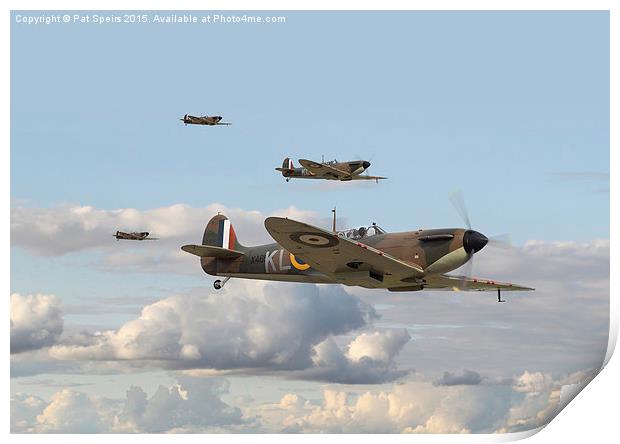  Spitfire - 54 Squadron - September 1940 Print by Pat Speirs