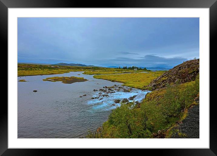 Iceland Tectonic Plates Landscape  Framed Mounted Print by Sue Bottomley