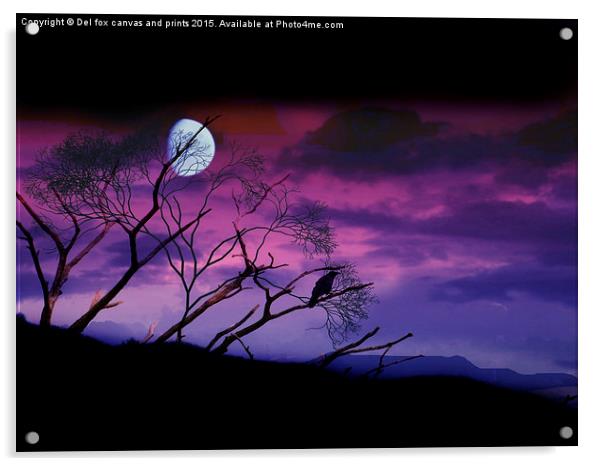  moonlight over lancashire Acrylic by Derrick Fox Lomax