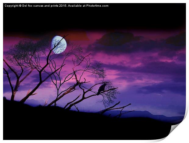  moonlight over lancashire Print by Derrick Fox Lomax