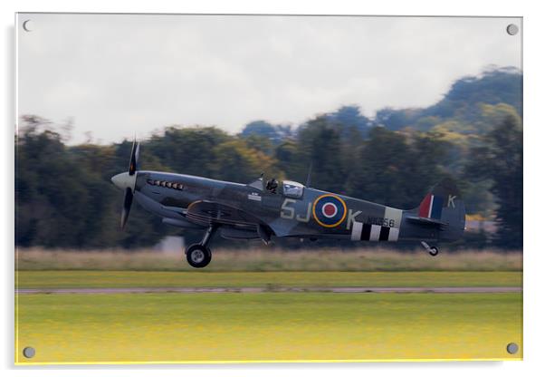 Spitfire MK356 Arriving Acrylic by J Biggadike