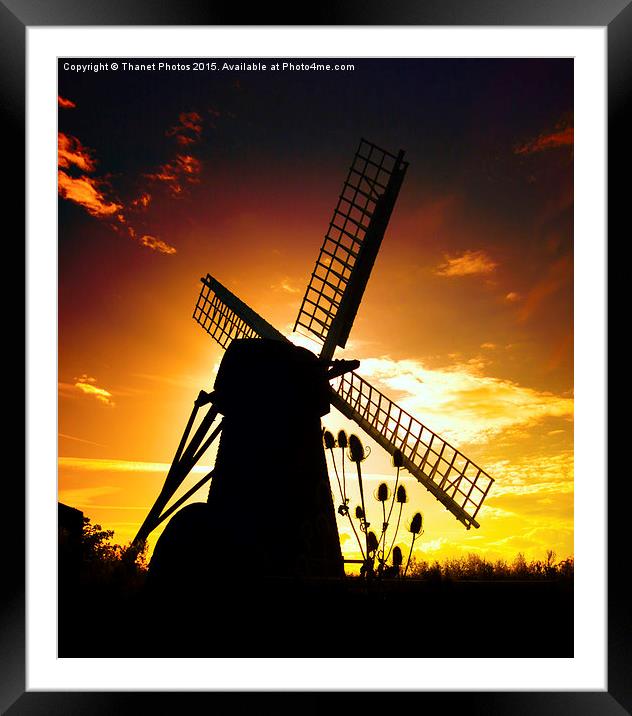  Windmill sunset Framed Mounted Print by Thanet Photos