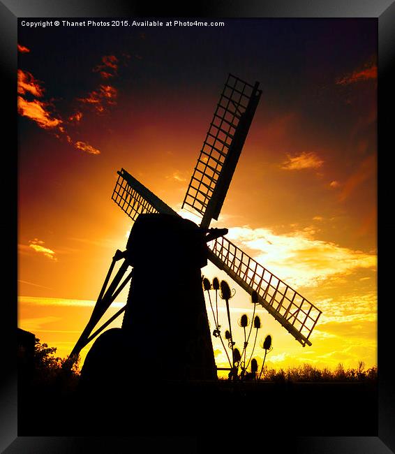  Windmill sunset Framed Print by Thanet Photos