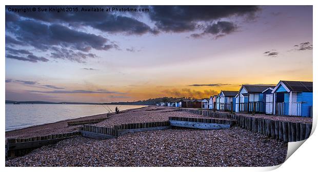 An evening fishing at Calshot Print by Sue Knight