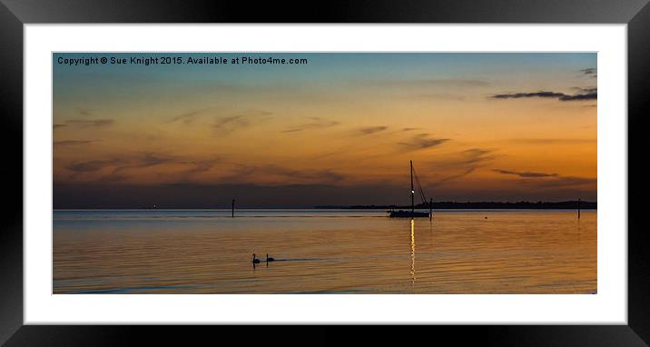 Golden sunset at Lepe Framed Mounted Print by Sue Knight