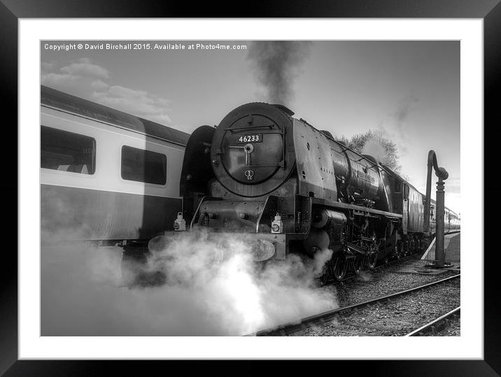  46233 Duchess Of Sutherland in black and white Framed Mounted Print by David Birchall