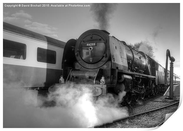  46233 Duchess Of Sutherland in black and white Print by David Birchall