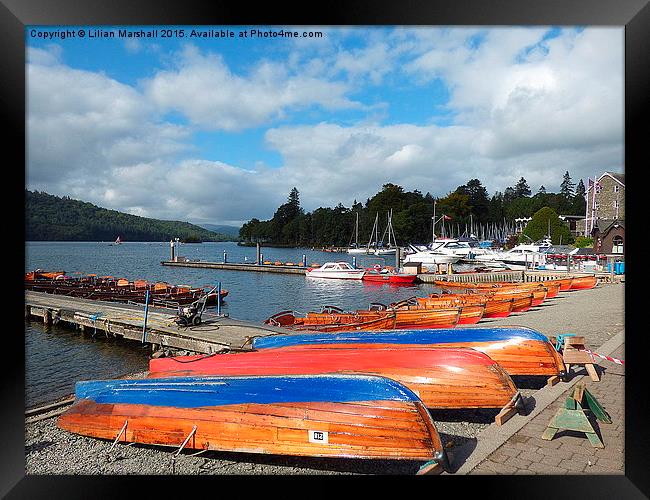  Boats at Bowness. Framed Print by Lilian Marshall