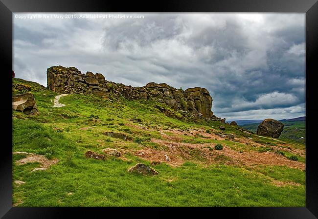  Cow and Calf Ilkley Moor Yorkshire Framed Print by Neil Vary
