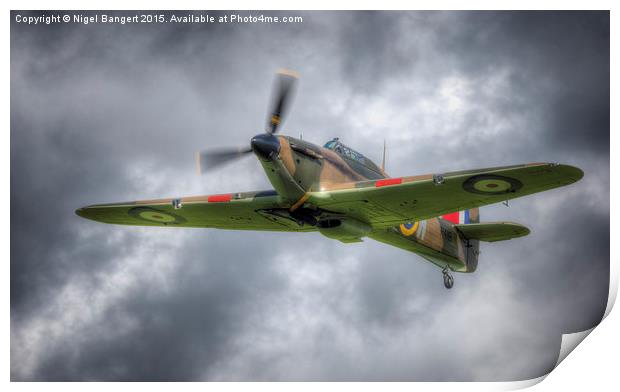  Hawker Hurricane Mk I R4118 Print by Nigel Bangert