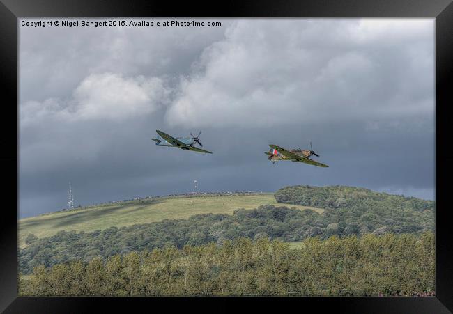  Hurricane and Spitfire Flypast  Framed Print by Nigel Bangert
