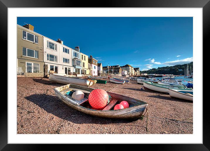  Boat and Buoys on Teignmouth Back Beach Framed Mounted Print by Rosie Spooner