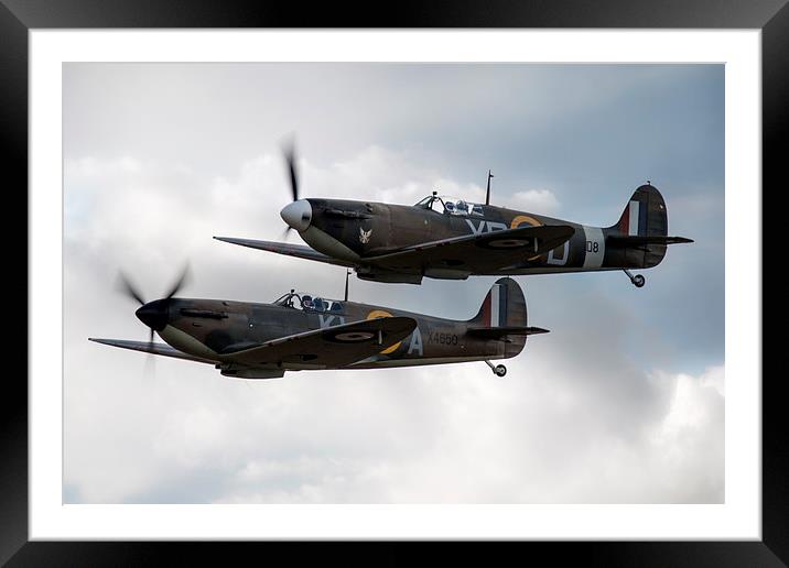 Spitfire Wingman Framed Mounted Print by J Biggadike