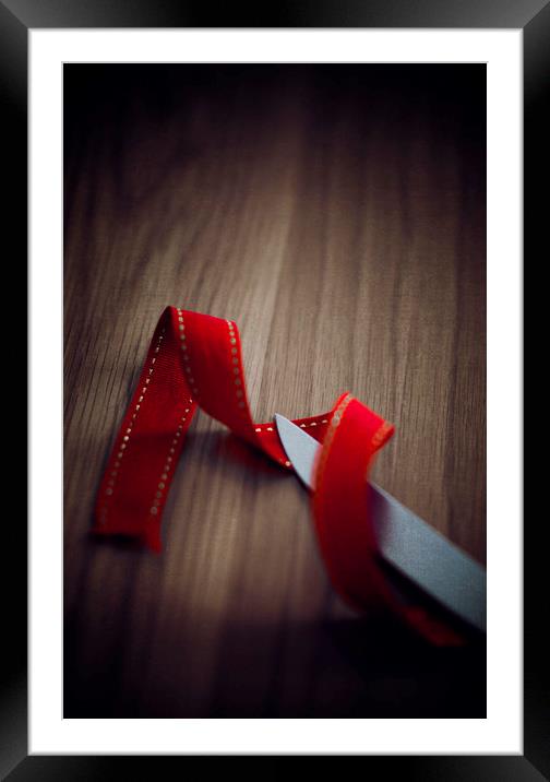 Red Ribbon Framed Mounted Print by Svetlana Sewell