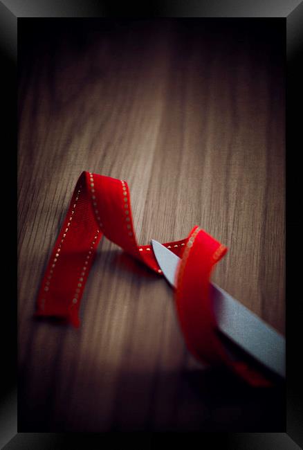  Red Ribbon Framed Print by Svetlana Sewell
