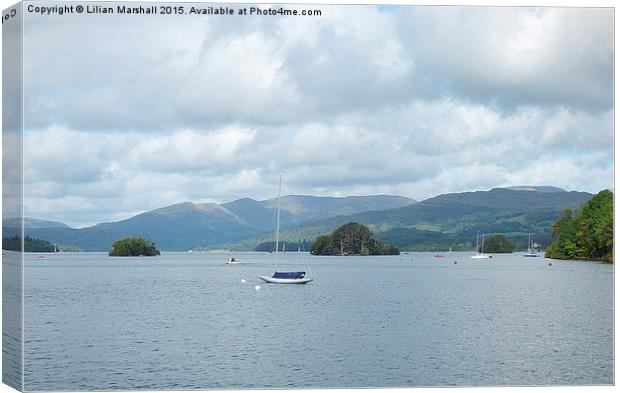  Lake Windermere at Bowness.  Canvas Print by Lilian Marshall