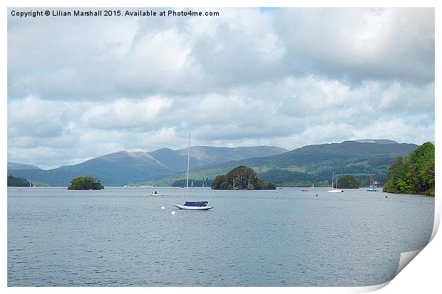  Lake Windermere at Bowness.  Print by Lilian Marshall