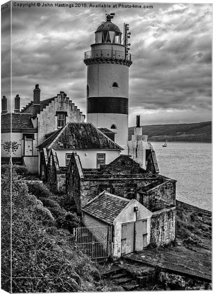  Cloch Lighthouse Inverclyde Canvas Print by John Hastings