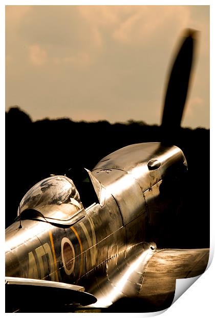 Spitfire TE311 sunlight Print by J Biggadike
