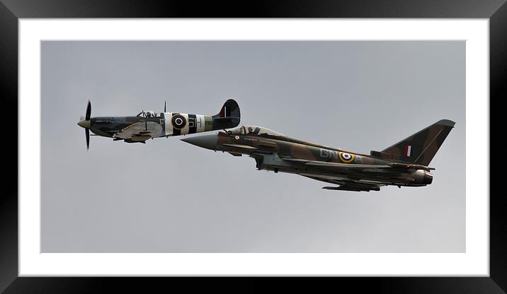 Spitfire & Typhoon Framed Mounted Print by J Biggadike