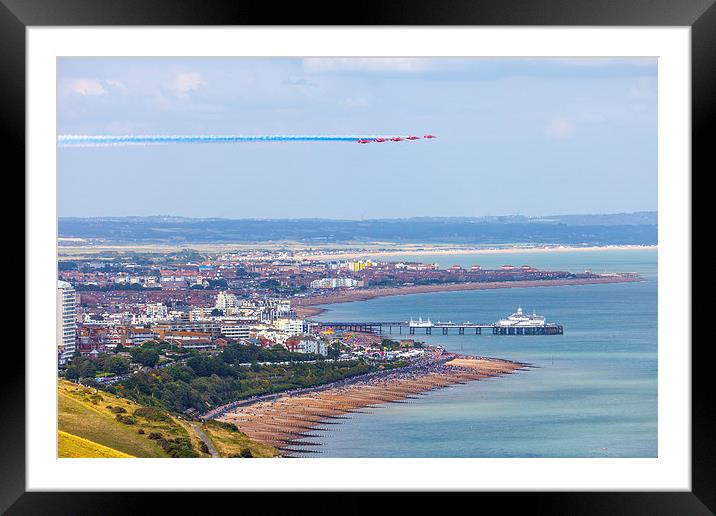  Red Arrows arrival over Eastbourne Framed Mounted Print by Oxon Images