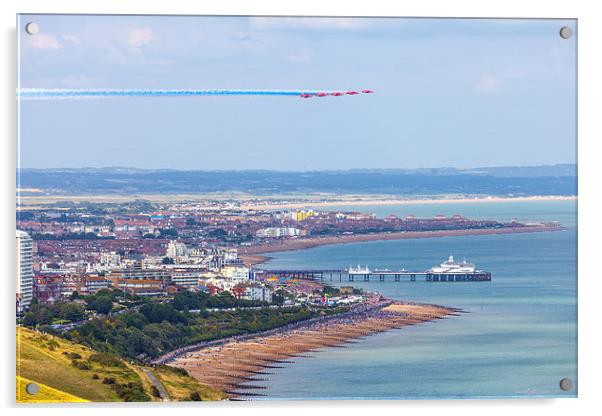  Red Arrows arrival over Eastbourne Acrylic by Oxon Images