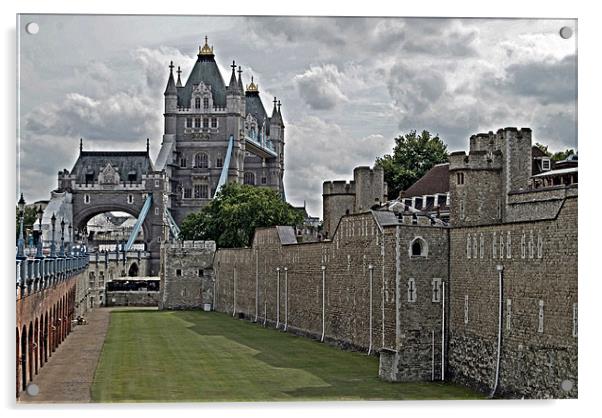 Tower Bridge and Tower of London Acrylic by Karen Martin