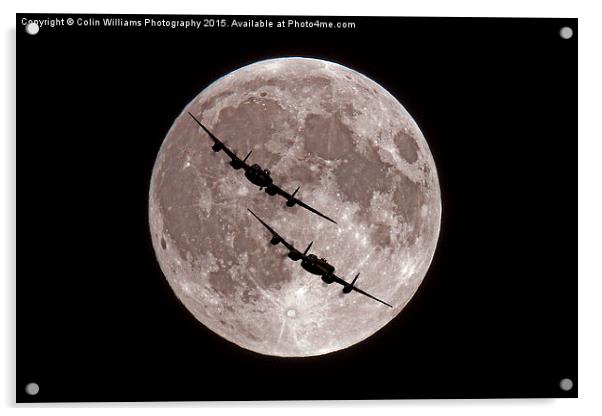  The Two Lancasters - Bombers Moon Acrylic by Colin Williams Photography