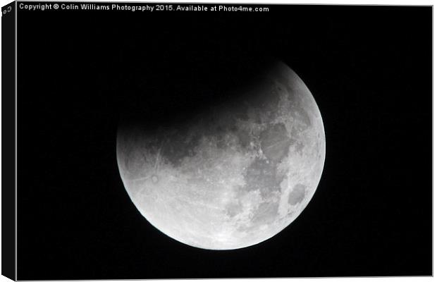  The supermoon eclipse 28.09.2015. Canvas Print by Colin Williams Photography