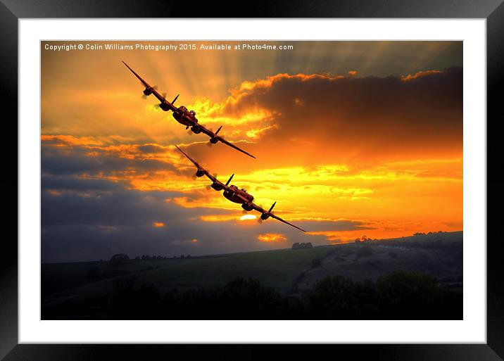  The Two Lancasters at Sunset 1 Framed Mounted Print by Colin Williams Photography