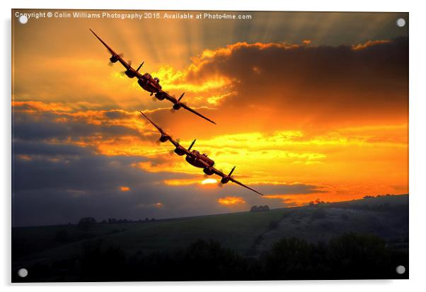  The Two Lancasters at Sunset 1 Acrylic by Colin Williams Photography