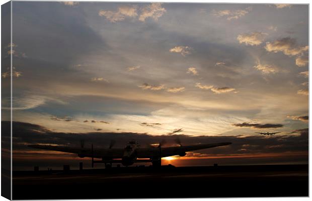 Lancaster Sunset Dispersal Canvas Print by J Biggadike