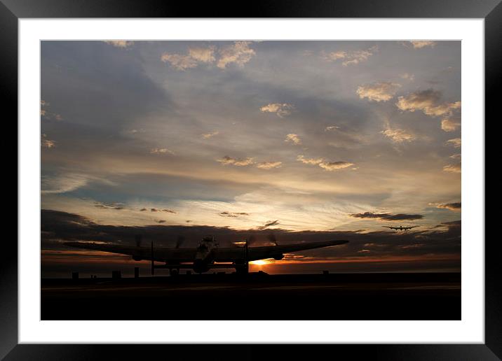Lancaster Sunset Dispersal Framed Mounted Print by J Biggadike
