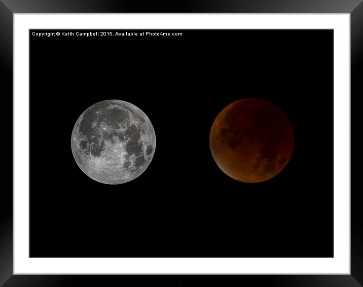 Blood Red Super Moon Eclipse Framed Mounted Print by Keith Campbell