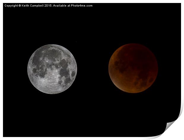Blood Red Super Moon Eclipse Print by Keith Campbell