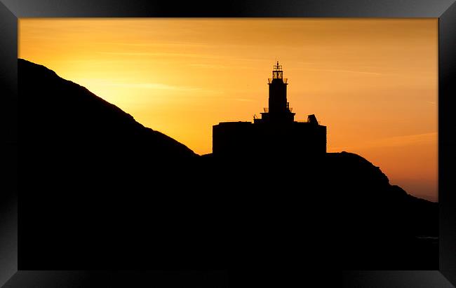  Mumbles lighthouse Swansea Framed Print by Leighton Collins