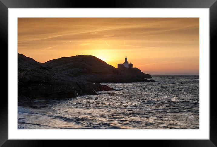  Mumbles lighthouse at dawn Framed Mounted Print by Leighton Collins