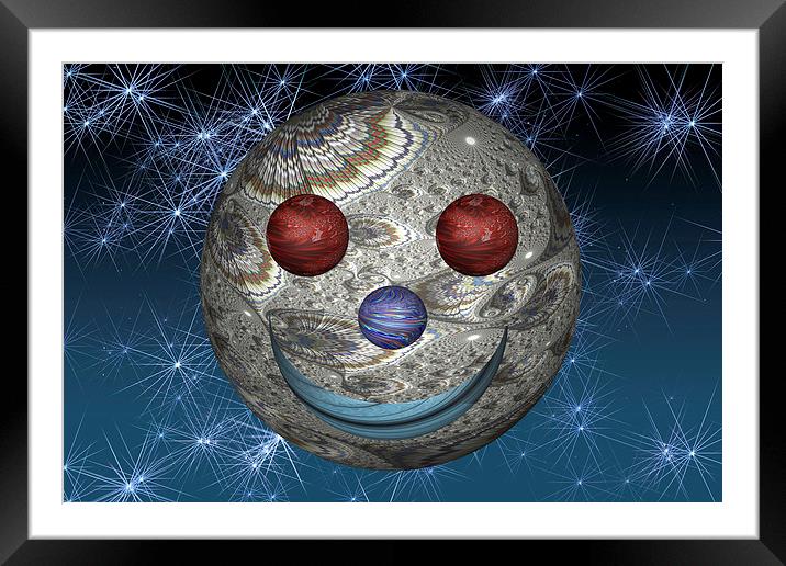 Smiling Moon Framed Mounted Print by Steve Purnell
