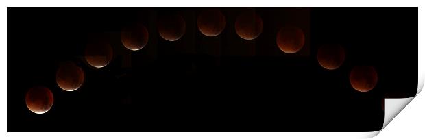  Blood Moon eclipse Panoramic Print by Dean Messenger