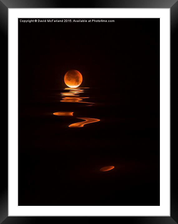  Blood Moon River Framed Mounted Print by David McFarland