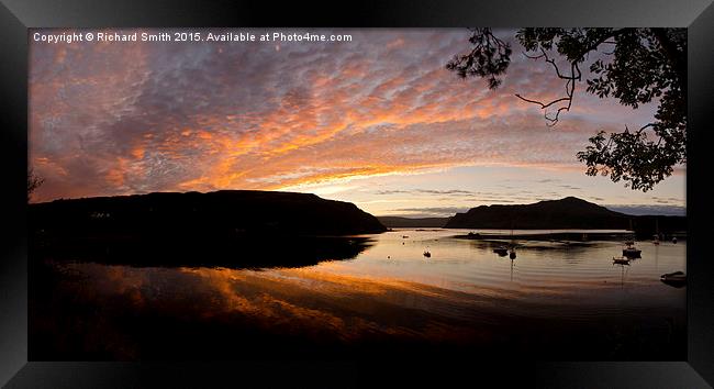  Sunrise colour over Loch Portree. Framed Print by Richard Smith