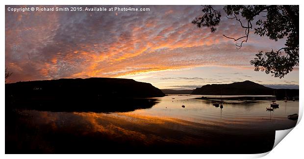 Sunrise colour over Loch Portree. Print by Richard Smith