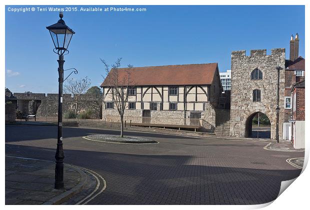 Westgate And Tudor Merchants Hall Southampton  Print by Terri Waters