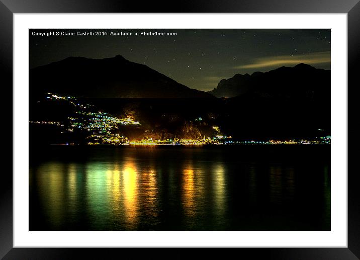 Lights across the water Framed Mounted Print by Claire Castelli