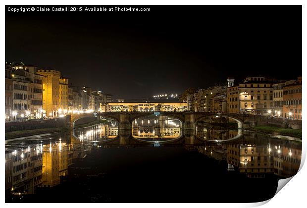  Ponte Vecchio, Florence Print by Claire Castelli