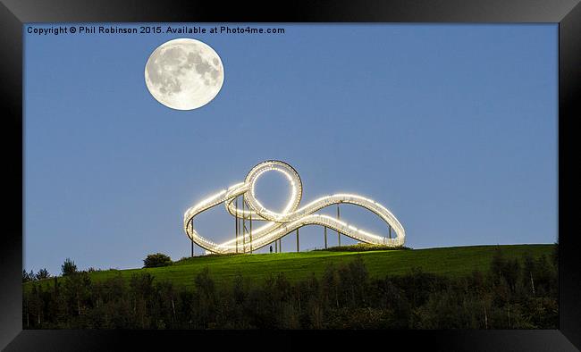  Turtle and Elephant monument with Supermoon Framed Print by Phil Robinson