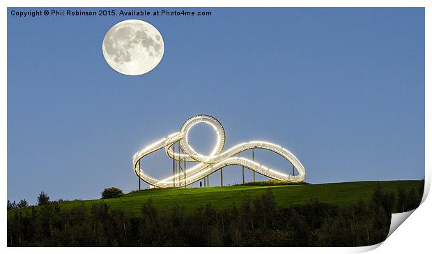  Turtle and Elephant monument with Supermoon Print by Phil Robinson