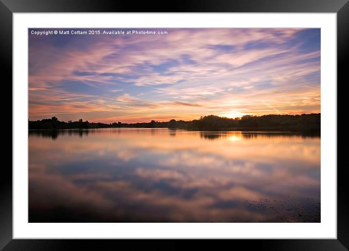  Colwick Lake Reflections Framed Mounted Print by Matt Cottam