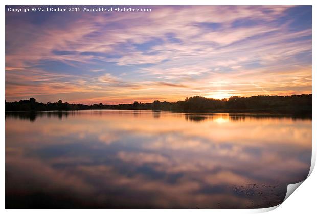  Colwick Lake Reflections Print by Matt Cottam