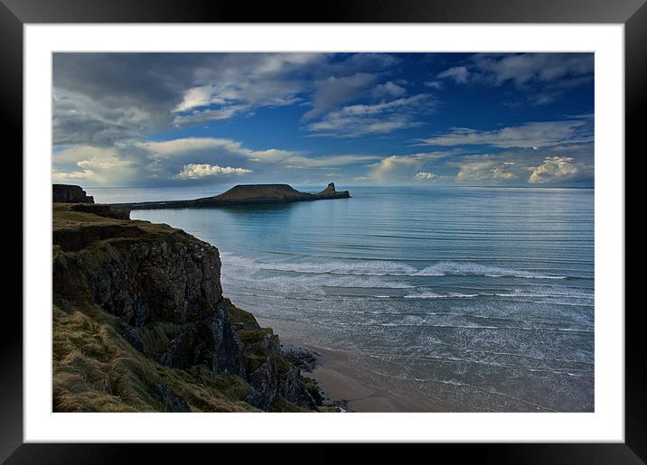 Worms Head, Gower Peninsula Framed Mounted Print by Simon Gladwin